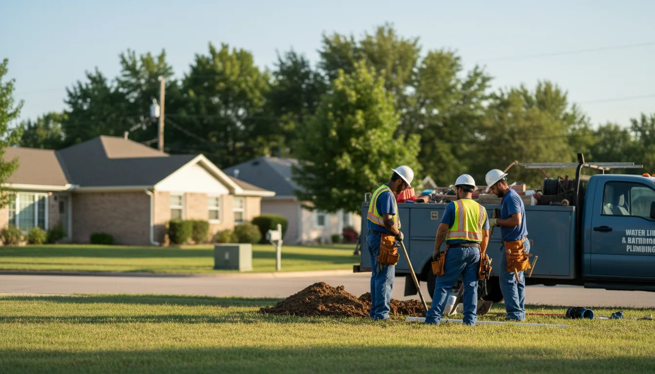 Residential water line and bathroom plumbing service in Newport, OH